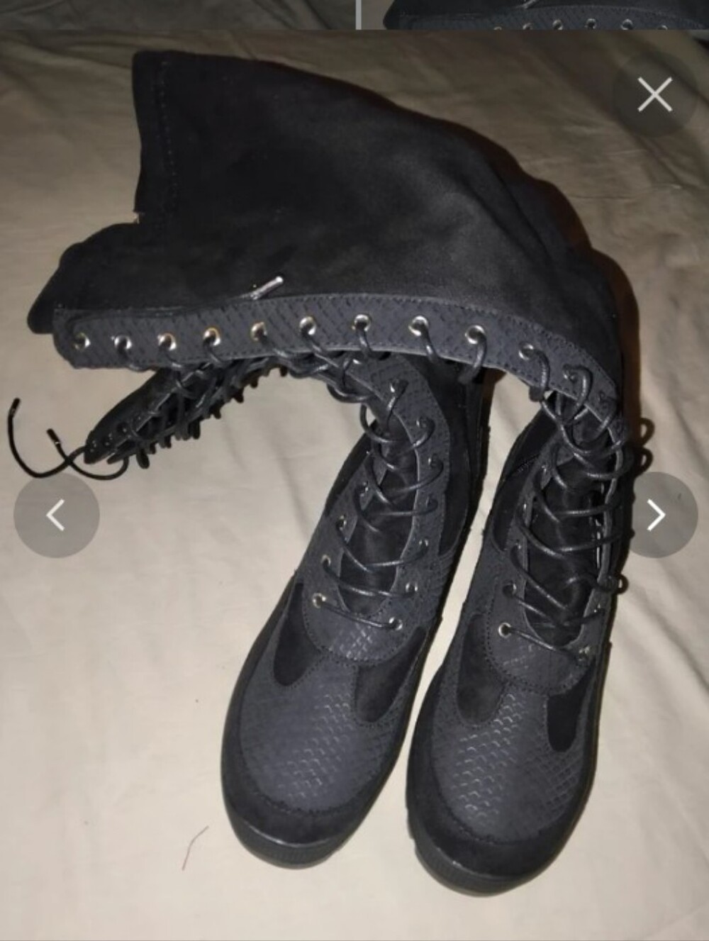 Cape Robbin Black Lace-Up Combat Boots with Lug Sole - Picture 2 of 5